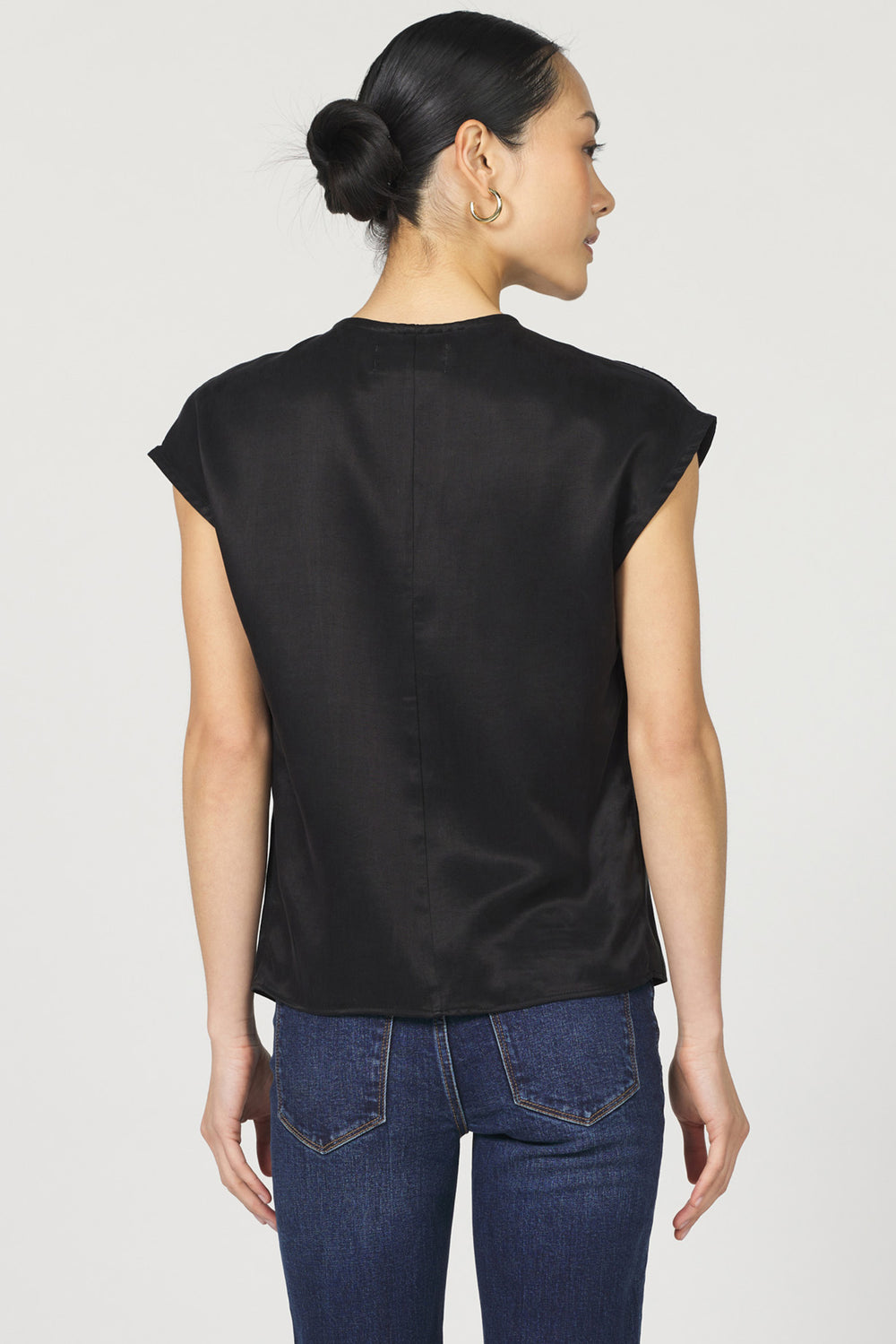 Kristen Smooth Black Top Blouse