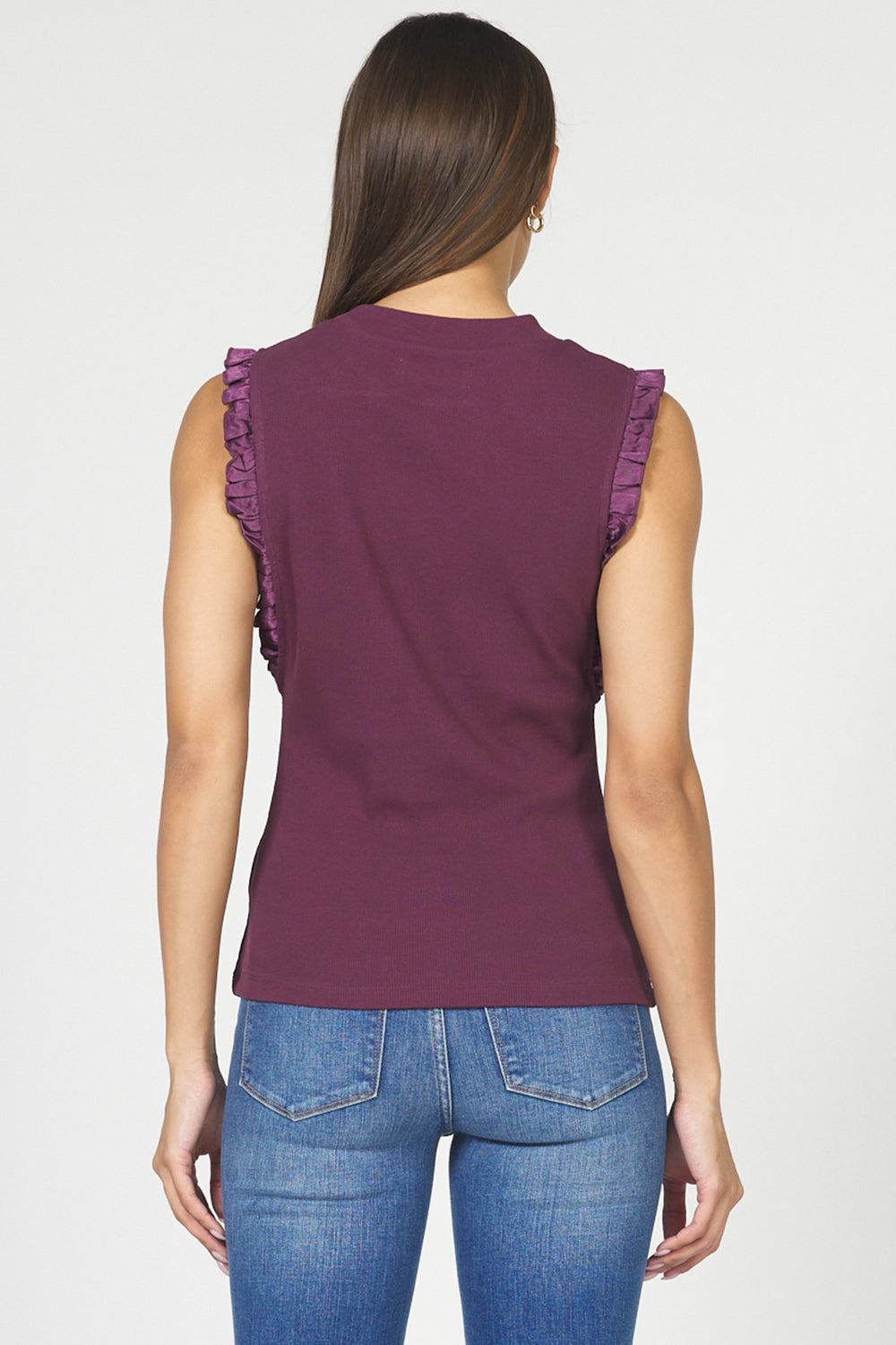 Bridgette Frayed Hem Fig Tank