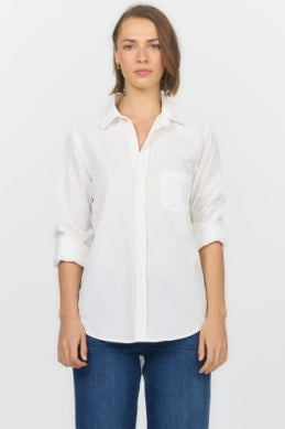 Galina Relaxed Fit Long Sleeve White Button Up