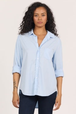 Galina Relaxed Fit Long Sleeve Skyway Blue Button Up