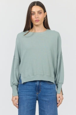 Trenton Crew Neck Iceberg Green Oversized Sweatshirt