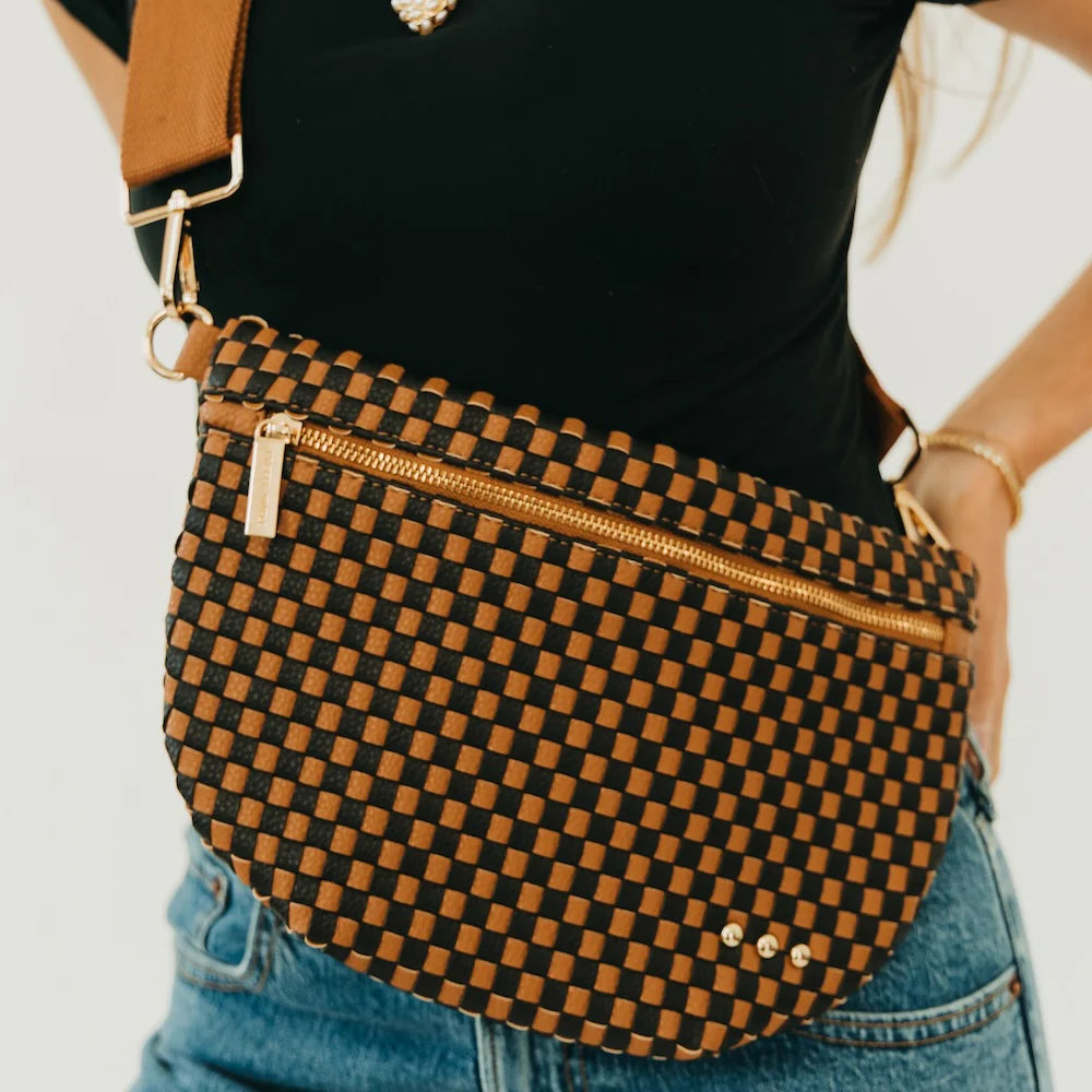 Westlyn Woven Check Coffee Bum Bag