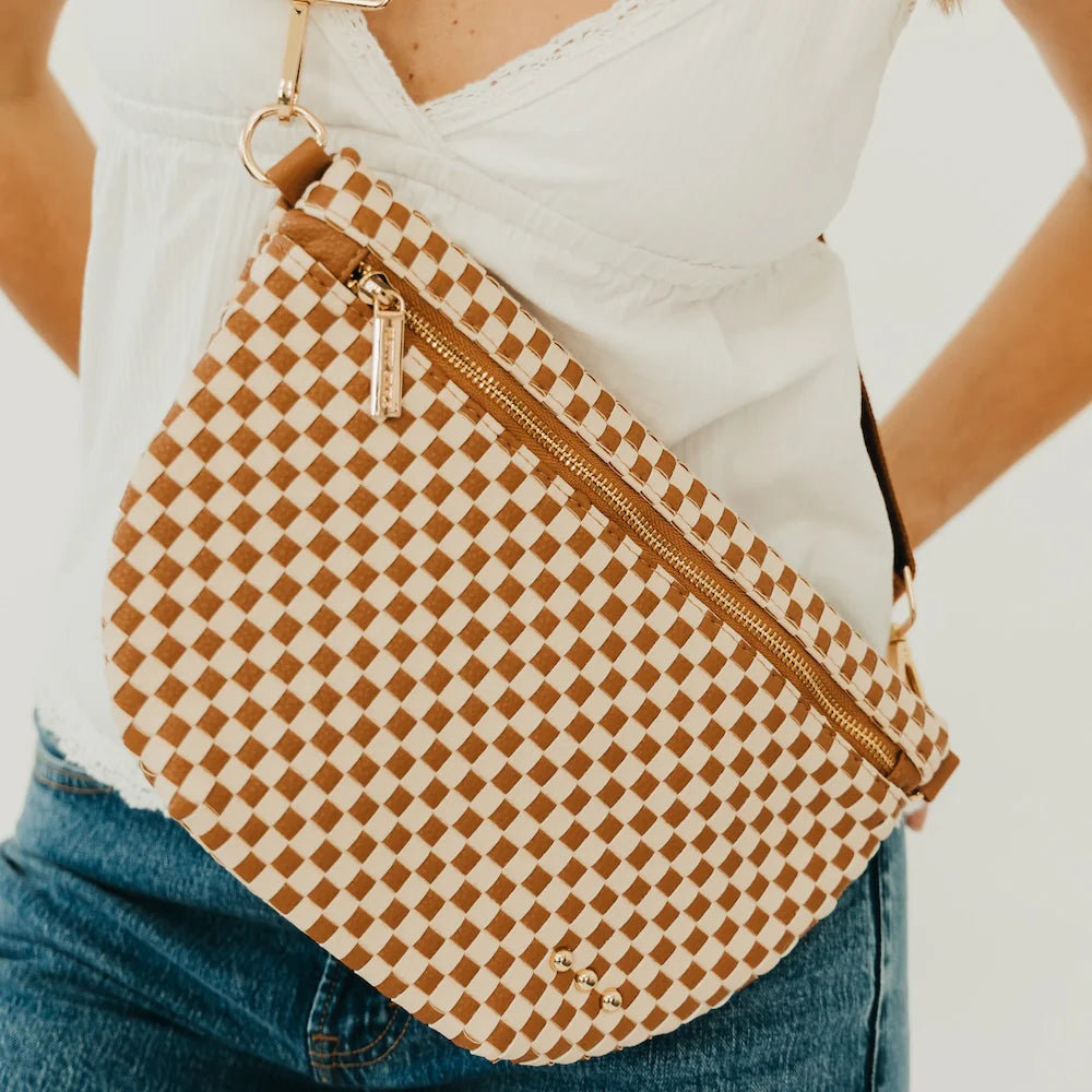 Westlyn Woven Check Brown Bum Bag