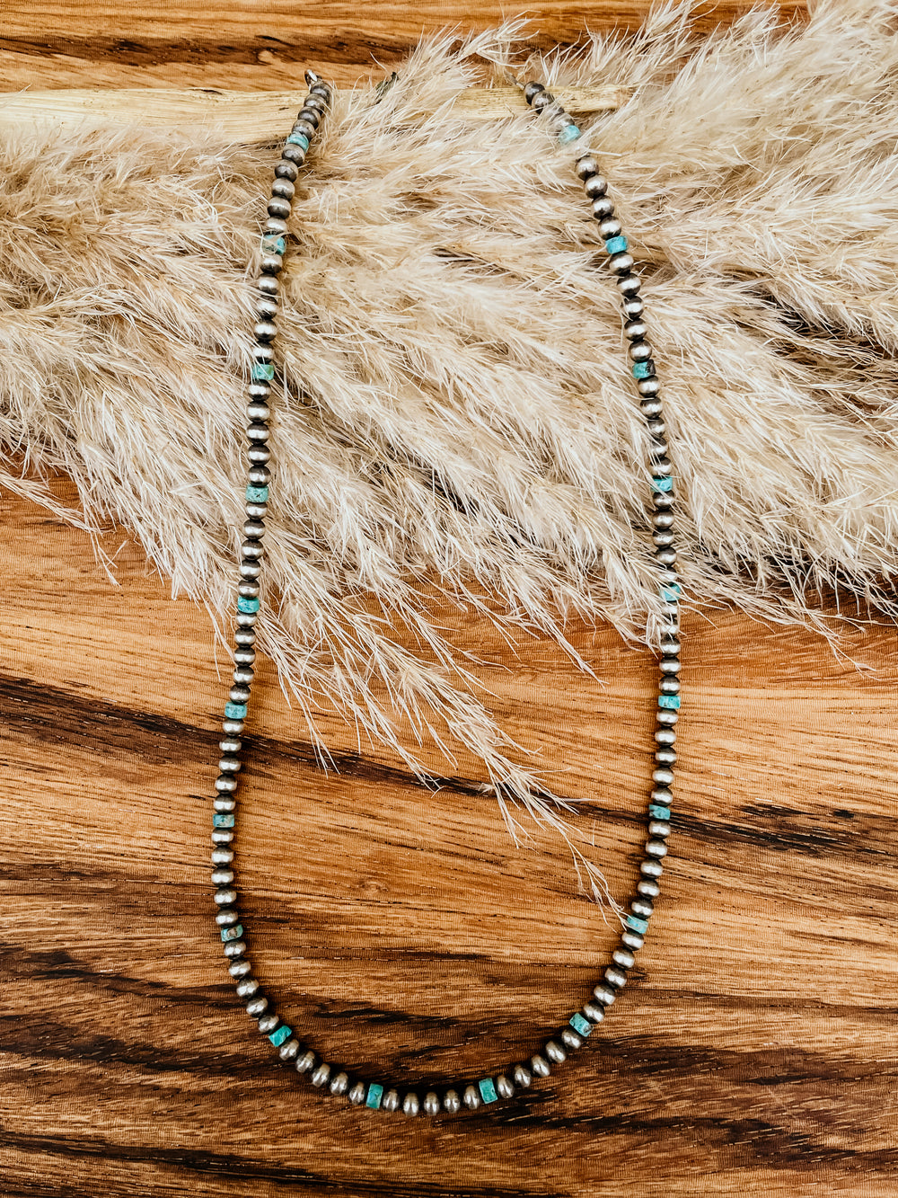 4mm Navajo Pearl and Turquoise Necklace