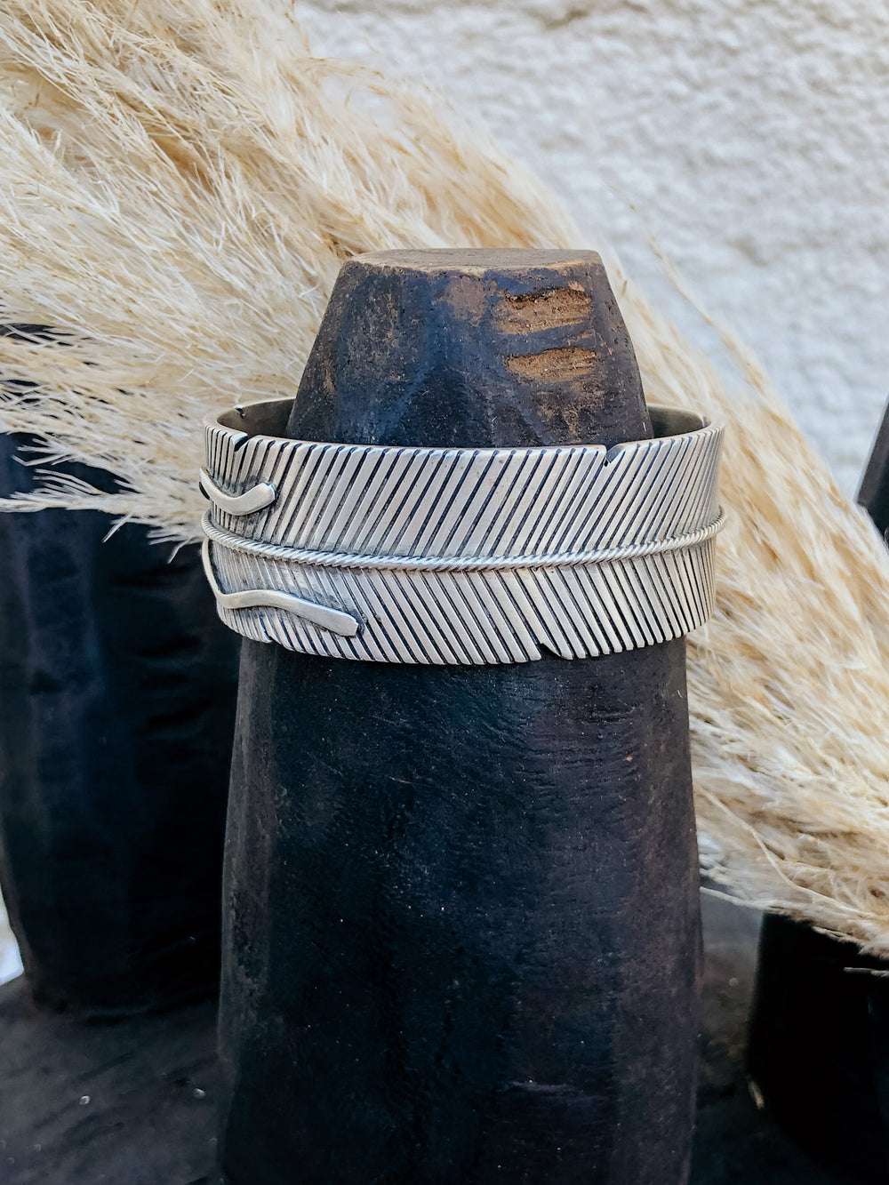 LJ Sterling Silver Feather Cuff