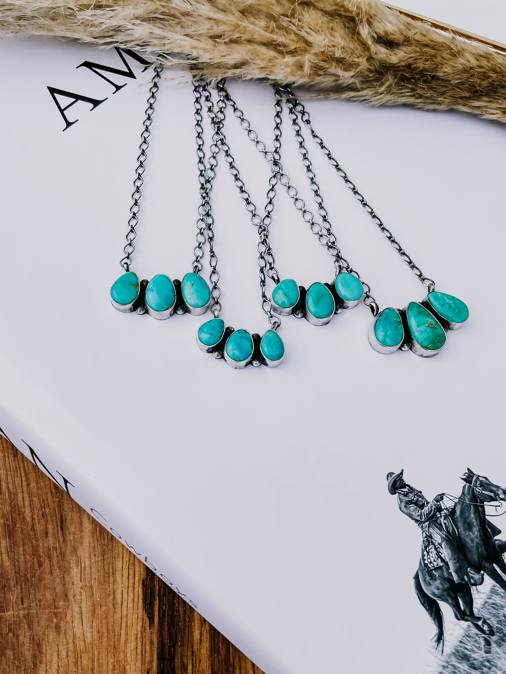 Three Stone Turquoise Necklace