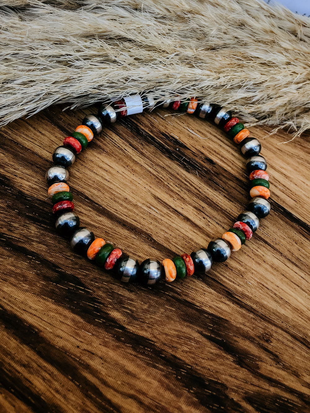 Mixed Stone Navajo Pearl Stretch Bracelet