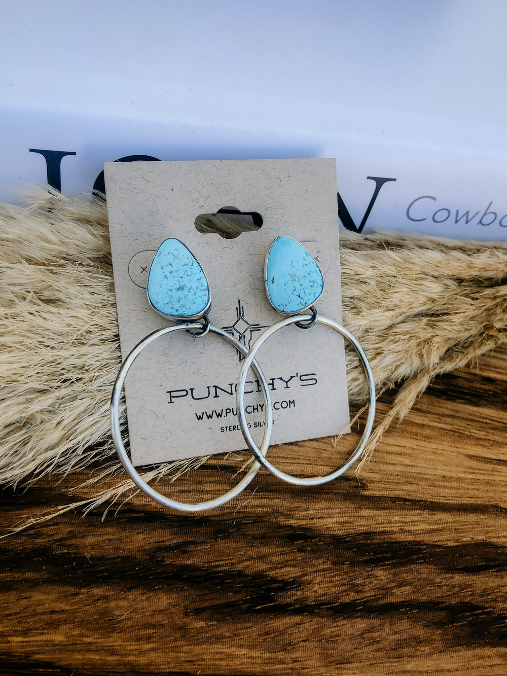 Turquoise Stud Hoop Earring