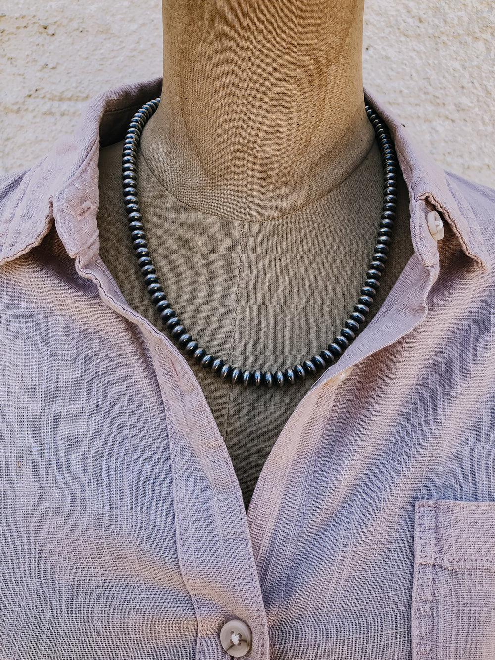 7mm Saucer Navajo Pearl Necklace