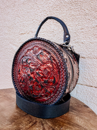 Juan Antonio Tooled Leather Crossbody Bag