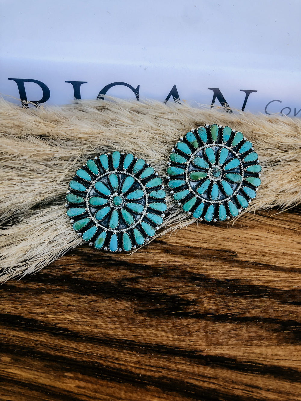 Zeita Begay Turquoise Cluster Earrings