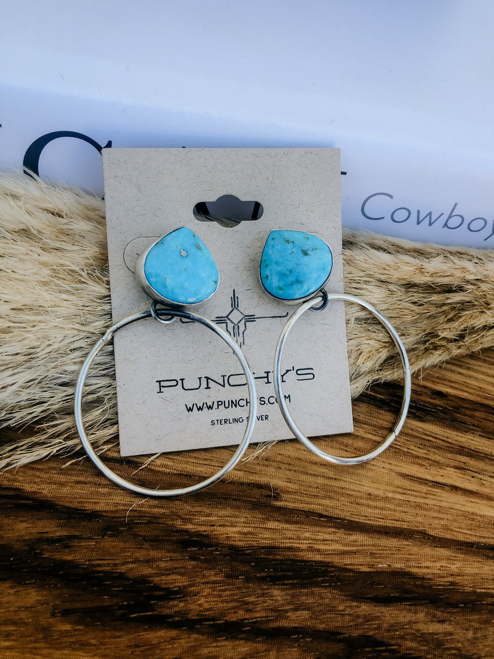 Turquoise Stud Hoop Earring